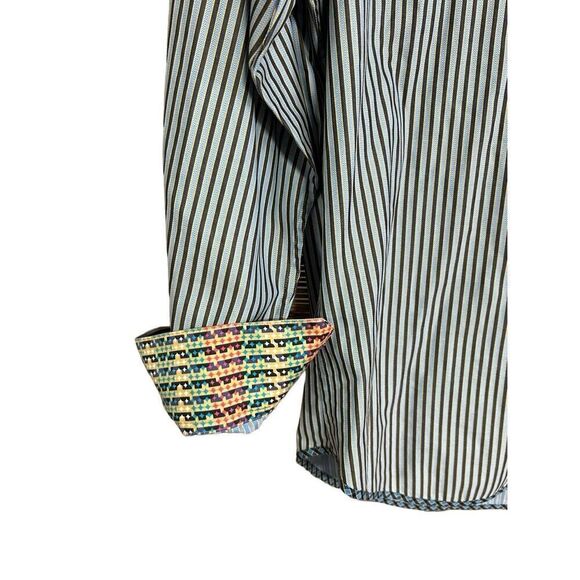 Robert Graham Extra Large (XL) Flip Cuff Striped Long Sleeve Shirt - Picture 3 of 8